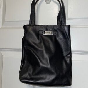 Vintage Lauren Leather Tote Bag Black Ralph Lauren
